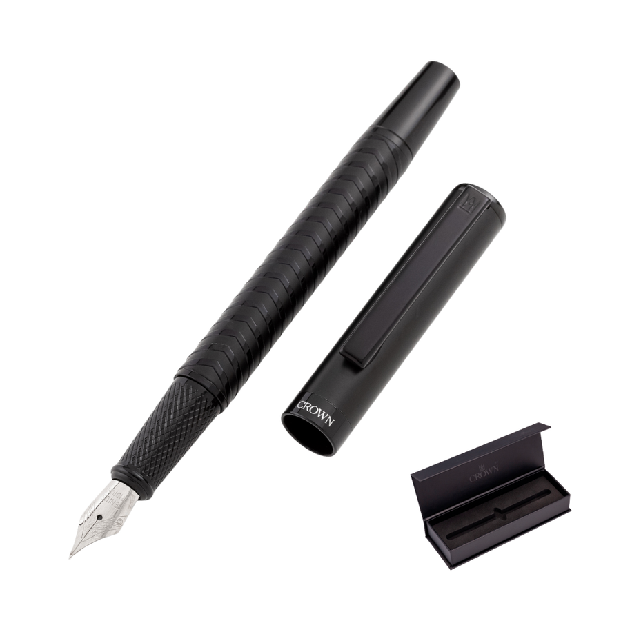 Caneta Tinteiro Crown Black Edition Vitton
