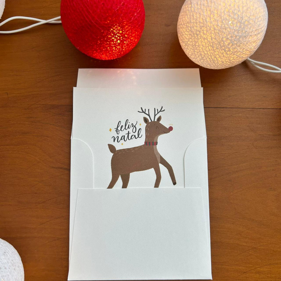 Cartão de Natal Rena