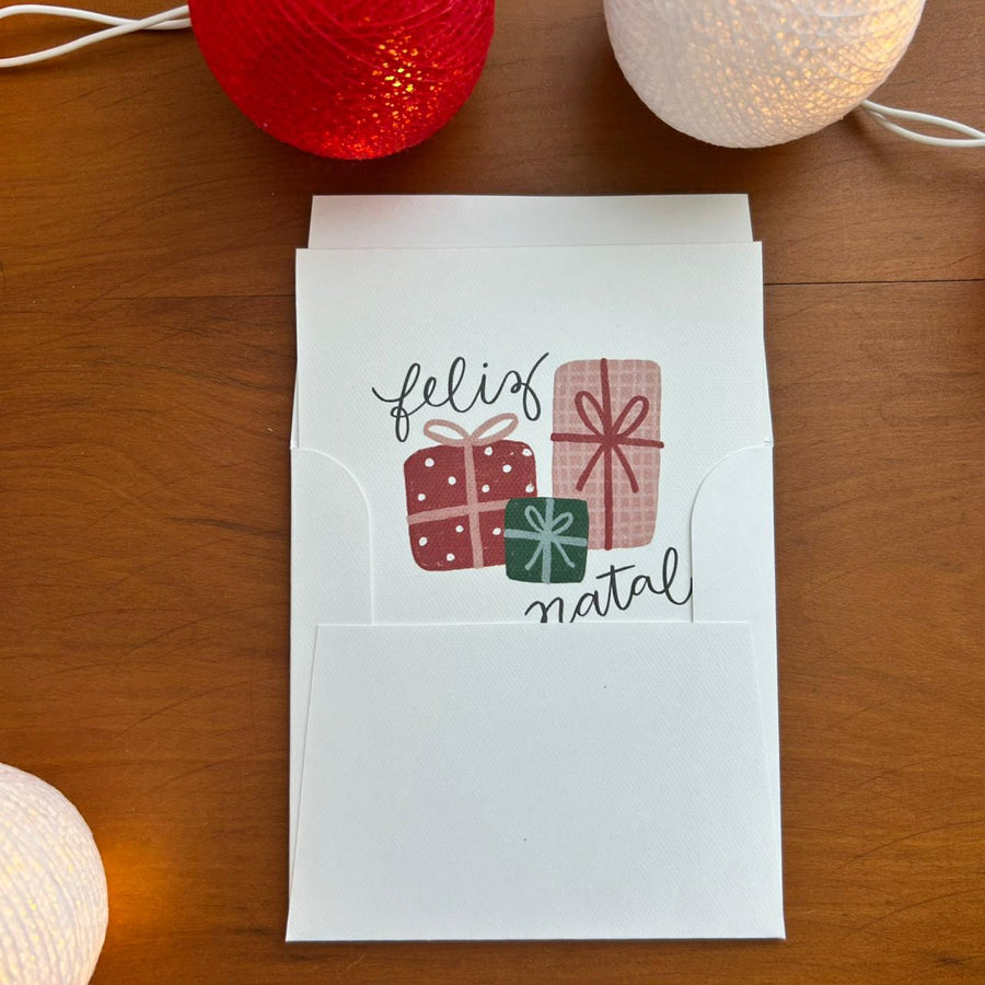 Cartão de Natal Presentes
