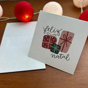 Cartão de Natal Presentes