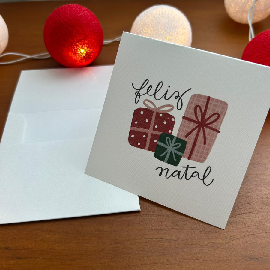 Cartão de Natal Presentes