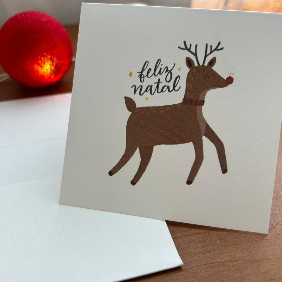 Cartão de Natal Rena