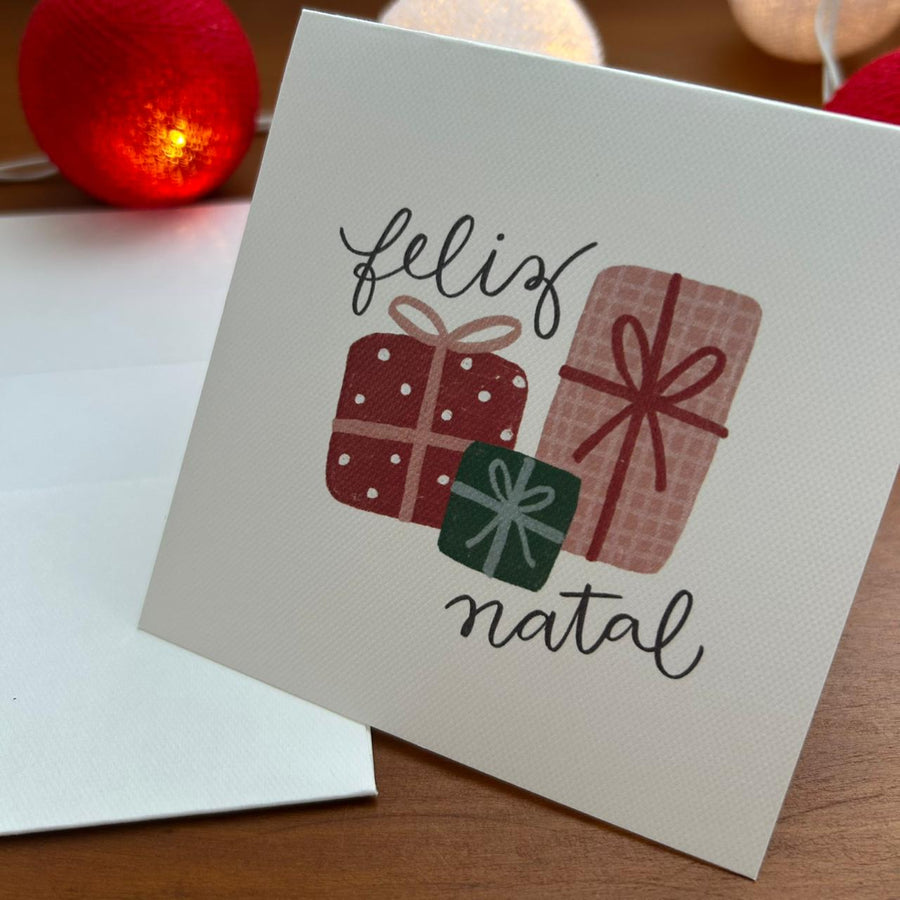 Cartão de Natal Presentes