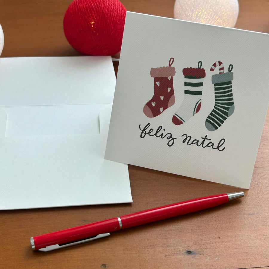 Cartão de Natal Meias