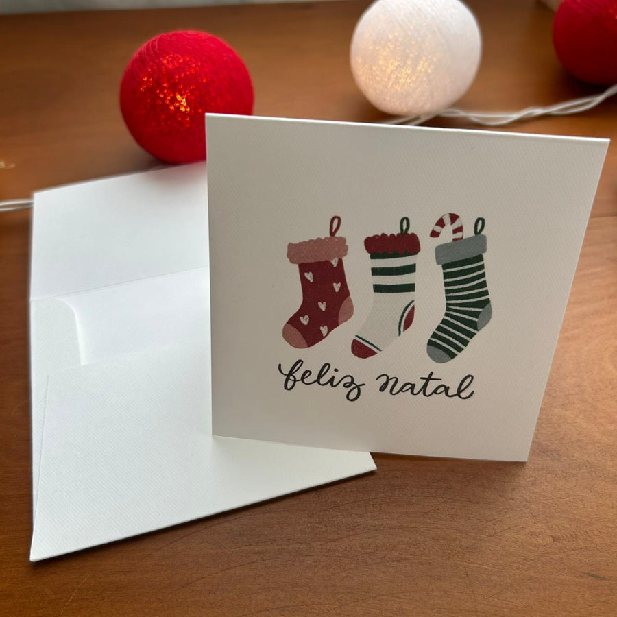 Cartão de Natal Meias